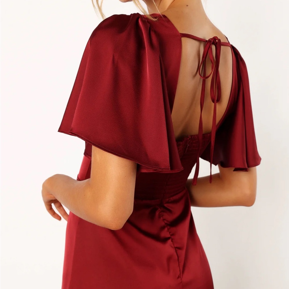 PETAL & PUP NWT $109 Wine Red Casper Maxi Dress M - Picture 8 of 9
